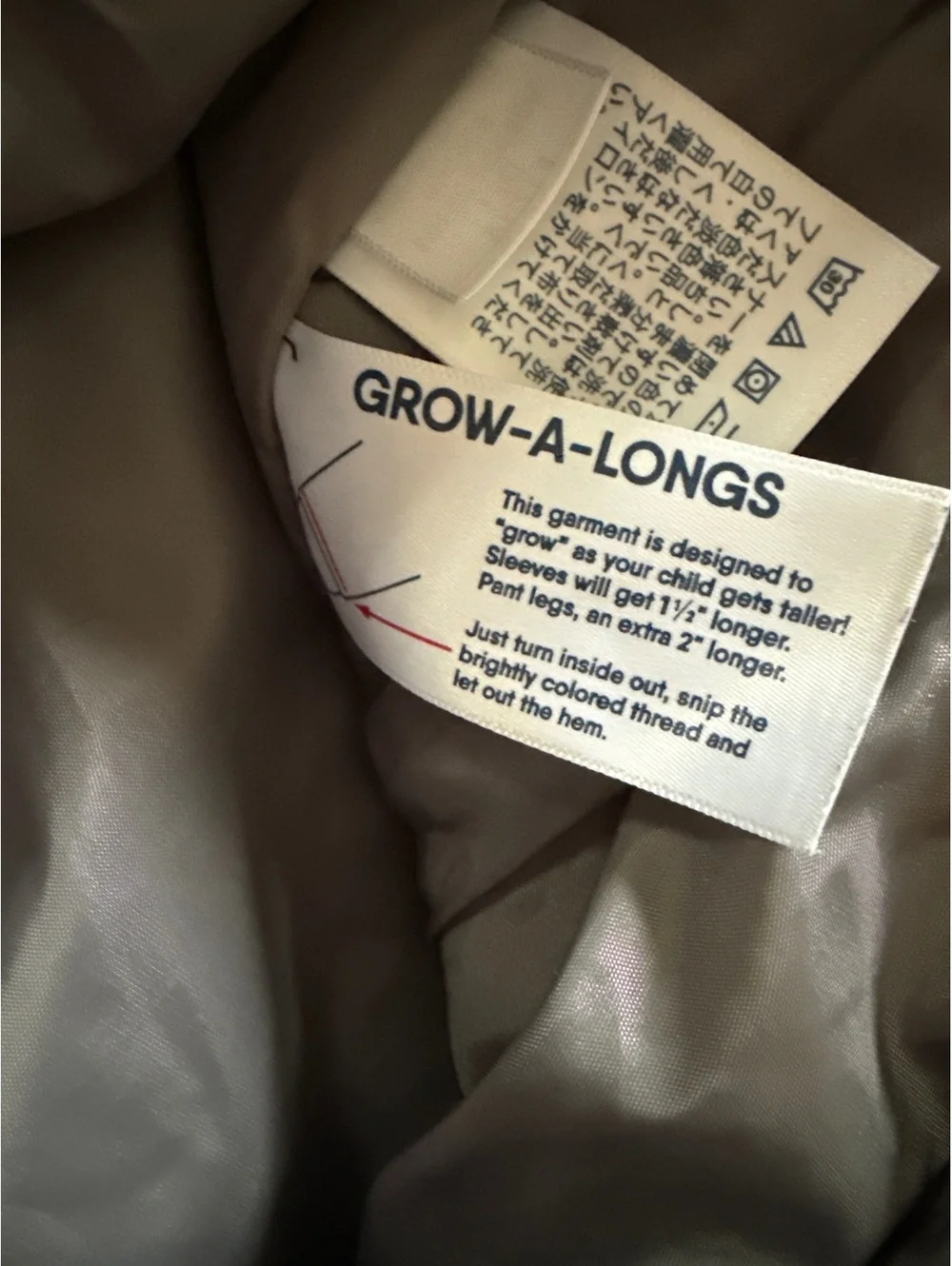 Lands' End Grow-A-Longs Adjustable Gray Snow Pants Size 10